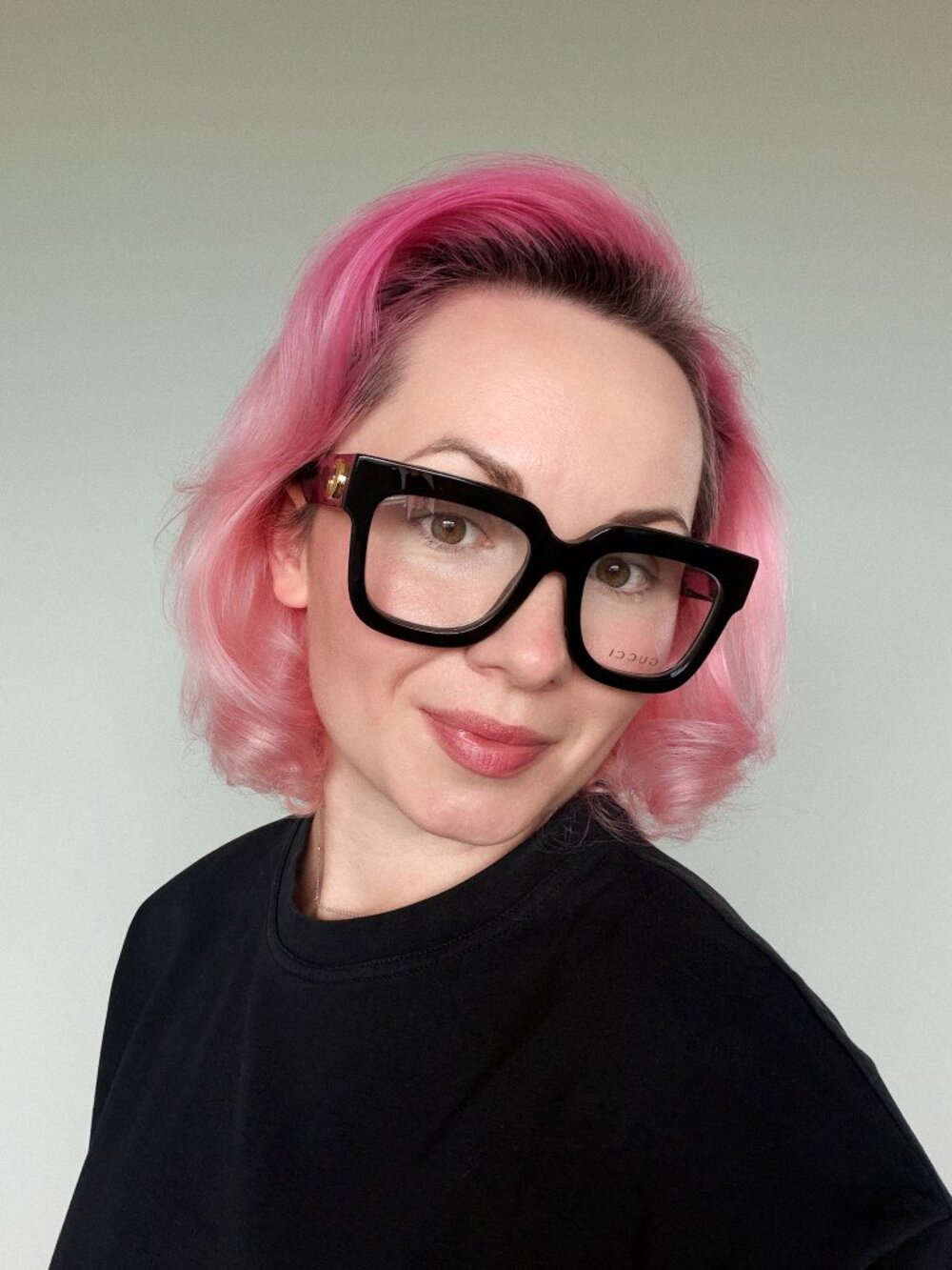 Gucci Women Eyeglasses Black Pink Square GG1549O 003 NEW AUTHENTIC
